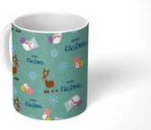 Mok - Koffiemok - Patronen - Rendier - Kerst - Sneeuw - Mokken - 350 ML - Beker - Koffiemokken - Theemok