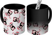Magische Mok - Foto op Warmte Mokken - Koffiemok - Pinguïn - Zuurstok - Kerst - Design - Kind - Magic Mok - Beker - 350 ML - Theemok
