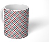 Mok - Koffiemok - Patroon - Pastel - Plaid - Mokken - 350 ML - Beker - Koffiemokken - Theemok