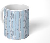 Mok - Berk - Patronen - Blauw - Boom - Mokken - 350 ML - Beker - Uitdeelcadeautjes