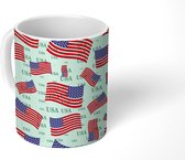 Mok - Koffiemok - USA - Vlaggen - Patronen - Mokken - 350 ML - Beker - Koffiemokken - Theemok