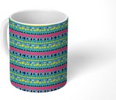 Mok - Koffiemok - Neon - Patronen - Geometrie - Hippie - Mokken - 350 ML - Beker - Koffiemokken - Theemok