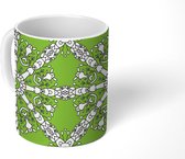 Mok - Koffiemok - Patronen - Groen - Abstract - Mokken - 350 ML - Beker - Koffiemokken - Theemok