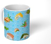 Mok - Koffiemok - Patroon - Water - Sushi - Zee - Mokken - 350 ML - Beker - Koffiemokken - Theemok