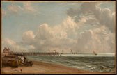 Kunst: John Constable, Yarmouth Jetty, c. 1822–23, Schilderij op canvas, formaat is 30X45 CM