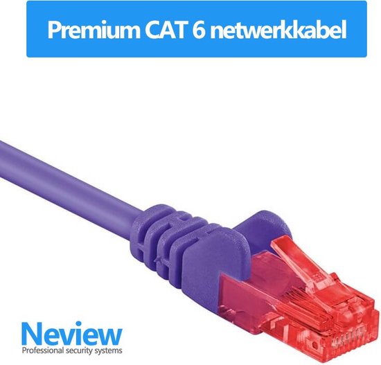 Neview - 10 meter premium UTP kabel - CAT 6 - Paars -  (netwerkkabel/internetkabel) | bol.com
