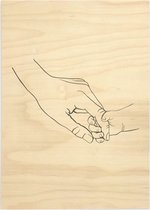 [01] Moederdag cadeau - voor mama - voor oma - Houten bord - Decoratie plank - Handen - met kinderen