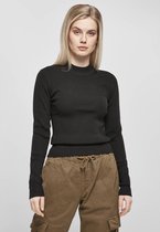 Urban Classics Sweater/trui -M- Rib Knit Turtleneck Zwart