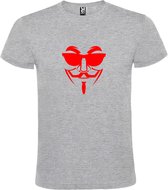 Grijs T shirt met print van " Vendetta " print Rood size L