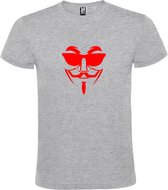 Grijs T shirt met print van " Vendetta " print Rood size XXXL