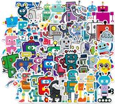 Robot Stickers | 50 stickers - voor laptop, ipad, telefoon, schrift, muur etc.