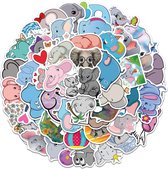 Olifanten Stickers | 50 stickers - voor laptop, ipad, kinderkamer, schrift, muur etc. Geschikt voor kinderen