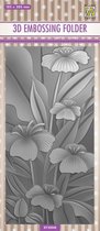 EF3D048 Nellie Snellen 3D embossingfolder Slimline - Lillies - achtergrond lelies - embossingmal lelie wildflowers