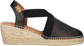 Toni Pons Tossa Dames Espadrilles Negre | Zwart | Leer | Maat 37