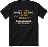 15 Jaar Legend - Feest kado T-Shirt Heren / Dames - Zilver / Goud - Perfect Verjaardag Cadeau Shirt - grappige Spreuken, Zinnen en Teksten. Maat XXL