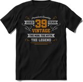 39 Jaar Legend - Feest kado T-Shirt Heren / Dames - Zilver / Goud - Perfect Verjaardag Cadeau Shirt - grappige Spreuken, Zinnen en Teksten. Maat 3XL