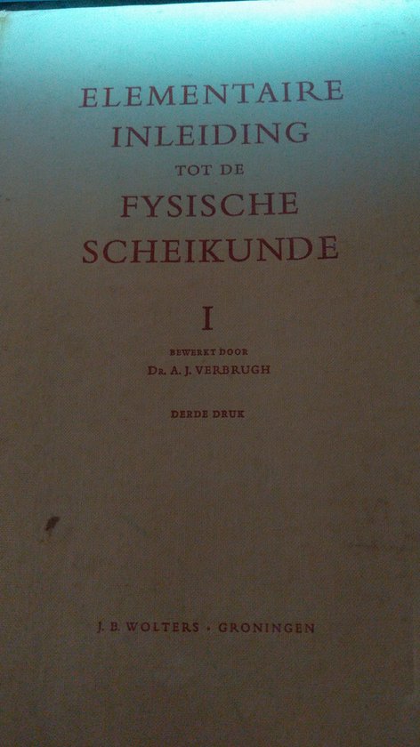 Boek cover 1 Elementaire inleiding fysische scheikunde van Hugo S. Verbrugh (Hardcover)