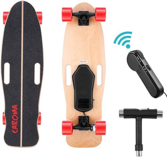 Caroma Elektrische skateboard - Elektrische Longboard - Incl. Afstandsbediening - Rood/Zwart