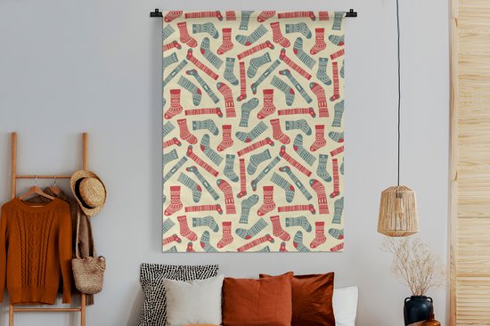 Tapisserie - Tapisserie - Noël - Chaussettes - Motifs - 150x200 cm - Tapisserie