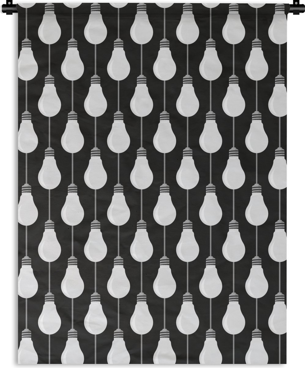 Wandkleed - Wanddoek - Gloeilampen - Licht - Patronen - 120x160 cm - Wandtapijt