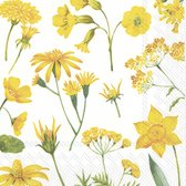 Pasen Set : Papier Geel Tafelkleed 80 x 80 met servetten Narcis