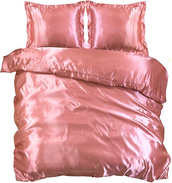 Beauty Silk - Dekbedovertrek Satijn - Flamingo Roze - 200x200/220