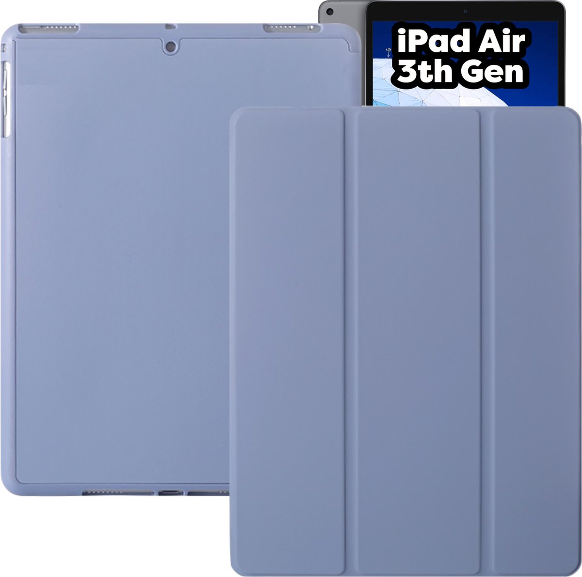 iPad Air 3 (2019) 10.5 Hoes - iPad Air 2019 (3e generatie) Case - Paars - Smart Folio iPad Air Cover met Apple Pencil Opbergvak - Hoesje voor Apple iPad Air 3e Generatie (2019) 10.5 inch