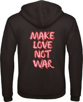 Hoodie zwart XL - Make love not war - soBAD. | Hoodie unisex | Hoodie dames | Hoodie Heren | Sweater
