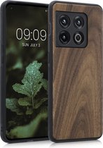 kwmobile telefoonhoesje geschikt voor OnePlus 10 Pro 5G - Hoesje met bumper in donkerbruin - Backcover - walnoothout