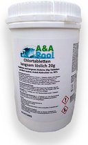 A&A Pool Chloortabletten - 1 kg Pot - 20 gram - Langzaam oplosbaar - Zwembad/Jacuzzi