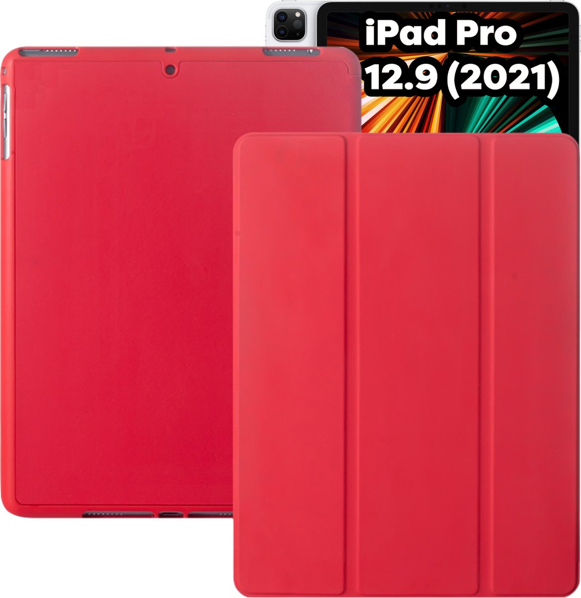 Tablet Hoes + Standaardfunctie - Geschikt voor iPad Pro 12.9 inch Hoes - Rood
