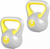 Gorilla Sports Kettlebells - Kunststof Trendy -  2 x 4 kg - Set van 2