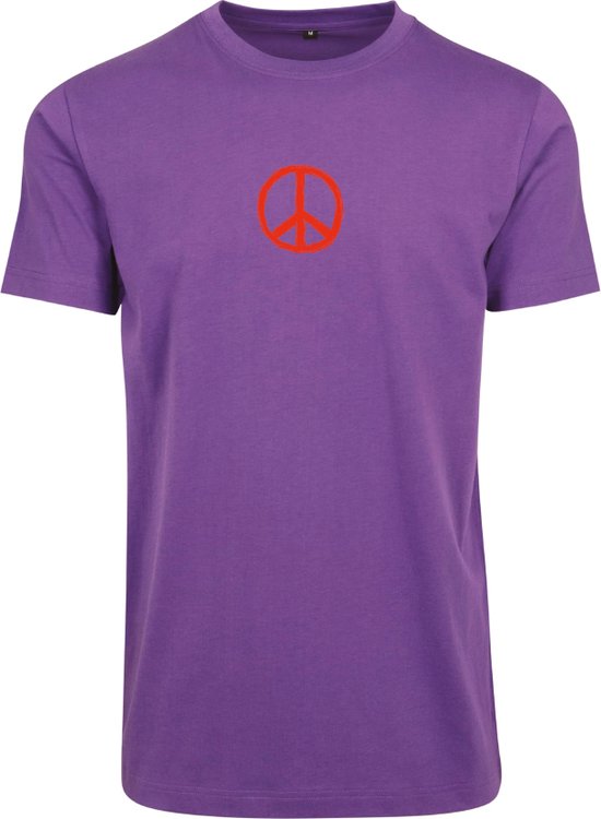 T-shirt paars L - Make love not war - soBAD. | T-shirt unisex | T-shirt mannen | T-shirt vrouwen | Humor | Love