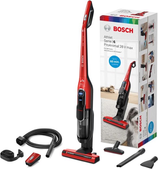 Bosch Serie 6 - Athlet ProAnimal 28Vmax - Steelstofzuiger - Rood | bol.com