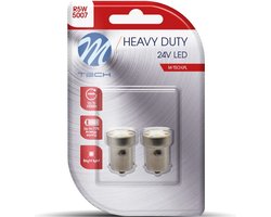 M-Tech LED BA15s R5W/R10W 24V - Heavy Duty - 8x Led diode - Wit - Set