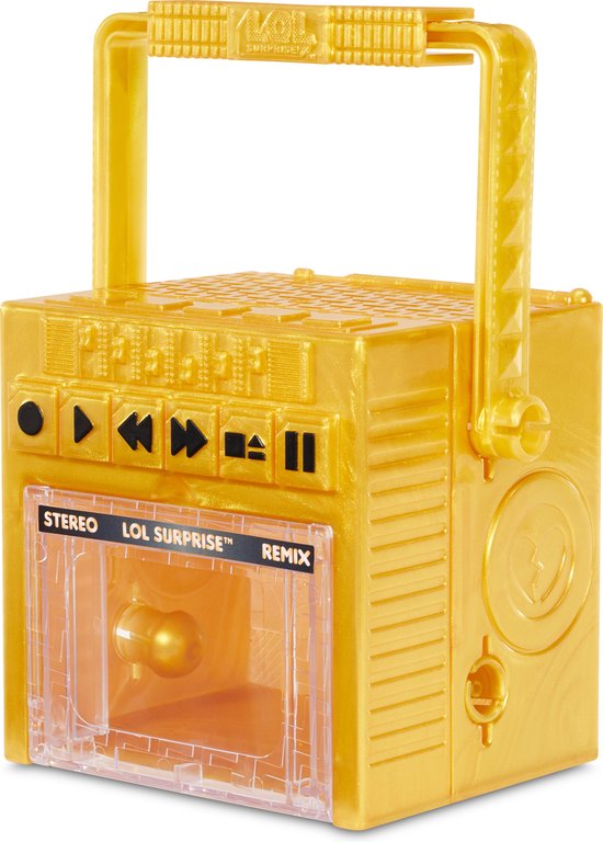 Gouden L.O.L. Surprise! Remix stereospeler met draaggreep en doorzichtige klep.