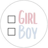 25 x Gender Reveal Party Stickers | Jongen Of Meisje | Roze Blauw | Babyshower Cadeaustickers