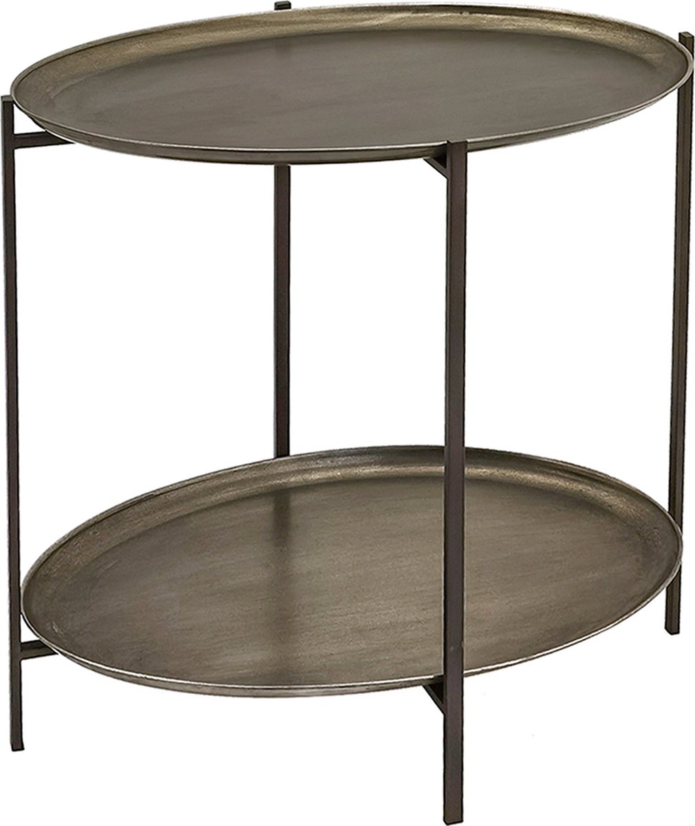 Bijzettafel 65x45x61 cm Bruin Ijzer