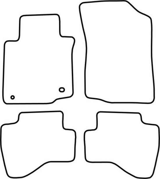 Schematische weergave van vier zwarte automatten.