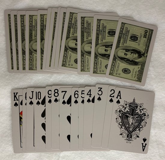 Thumbnail van een extra afbeelding van het spel Speelkaarten 100 Dollar karton gele doos Pokerkaarten 100 Dollar karton 100% plastic waterdicht 54 stuks
