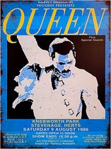 Signs-USA - Concert Sign - metaal - Queen - Freddy - Blue - Knebworth Park - 30 x 40 cm