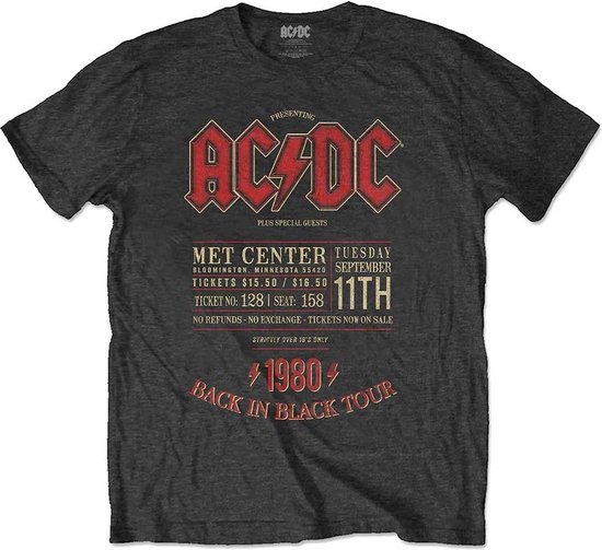 Tshirt Homme AC/ DC -2XL- Minnesota 80s Zwart bol