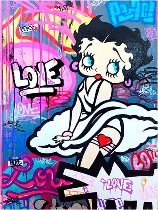 Signs-USA - Sign - metaal - Betty-Boop-Graffiti - 30 x 40 cm