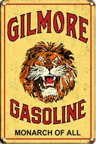 Signs-USA - Retro wandbord - metaal - Gilmore Lion Gasoline - 30 x 40 cm