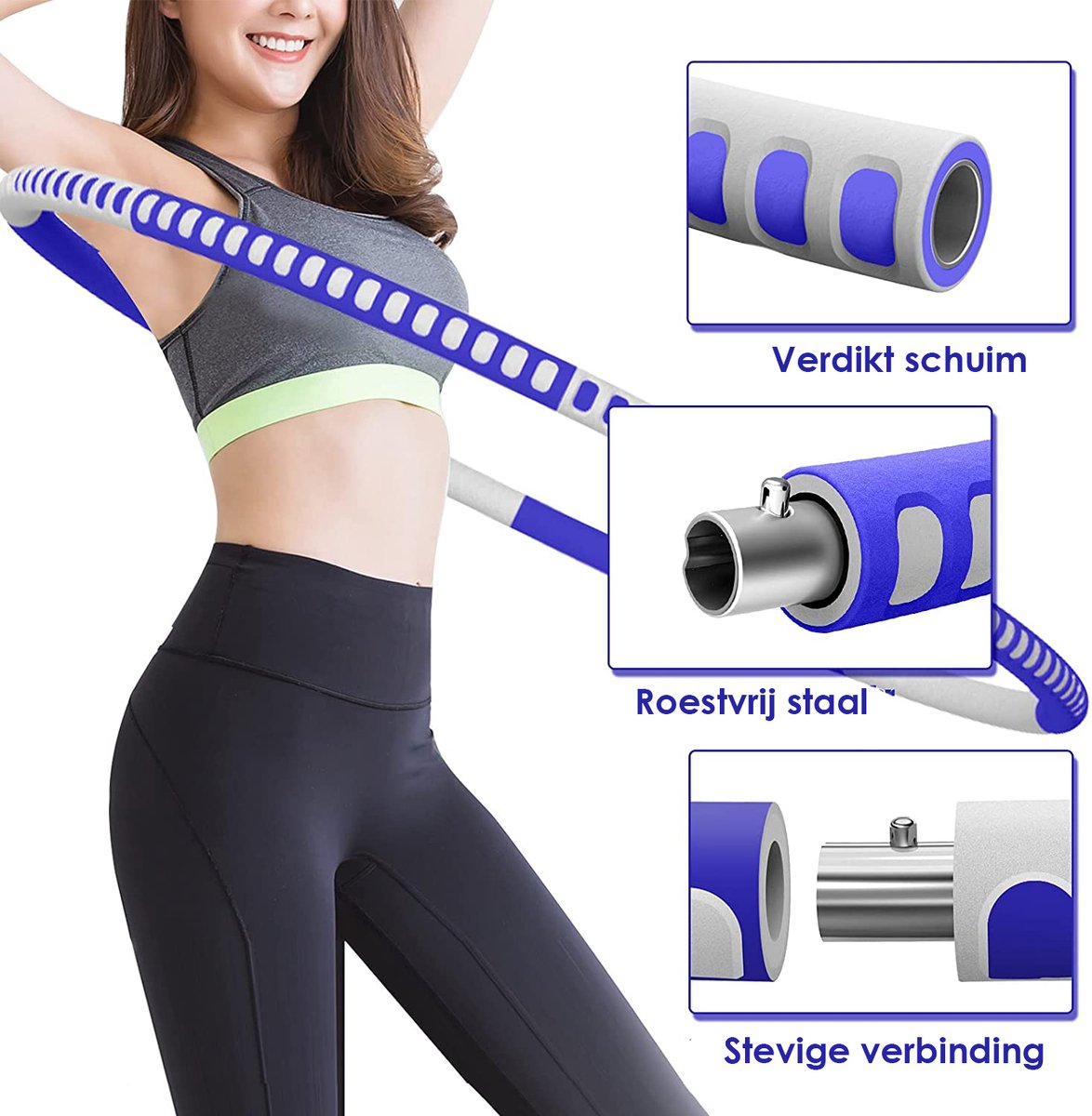 Hoelahoep - Fitness - hoelahoep met gewicht - verstelbaar 1.2kg tot 2kg