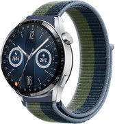 Strap-it Nylon smartwatch bandje - geschikt voor Huawei Watch GT / GT 2 / GT 3 / GT 3 Pro 46mm / GT 2 Pro / GT Runner / Watch 3 & 3 Pro - Moss green