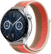 Strap-it Nylon smartwatch bandje - geschikt voor Huawei Watch GT / GT 2 / GT 3 / GT 3 Pro 46mm / GT 2 Pro / GT Runner / Watch 3 & 3 Pro - Pink pomelo