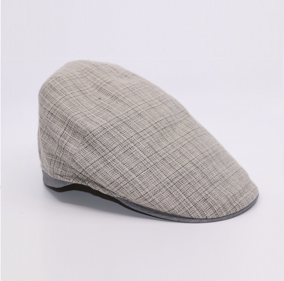 JVD by Portaluri Flatcap Crossover Linnen Mix Naturel en Grijs 62