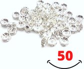 Art & Pearls - 50 strass steen rondellen - diameter 8 mm - holte: 2mm