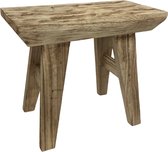 Houten kruk 44 cm van Naturn Living | Handgemaakt | Vervaardigd uit FSC-hout | Houten kruk bank | Robuuste kruk | Bruin